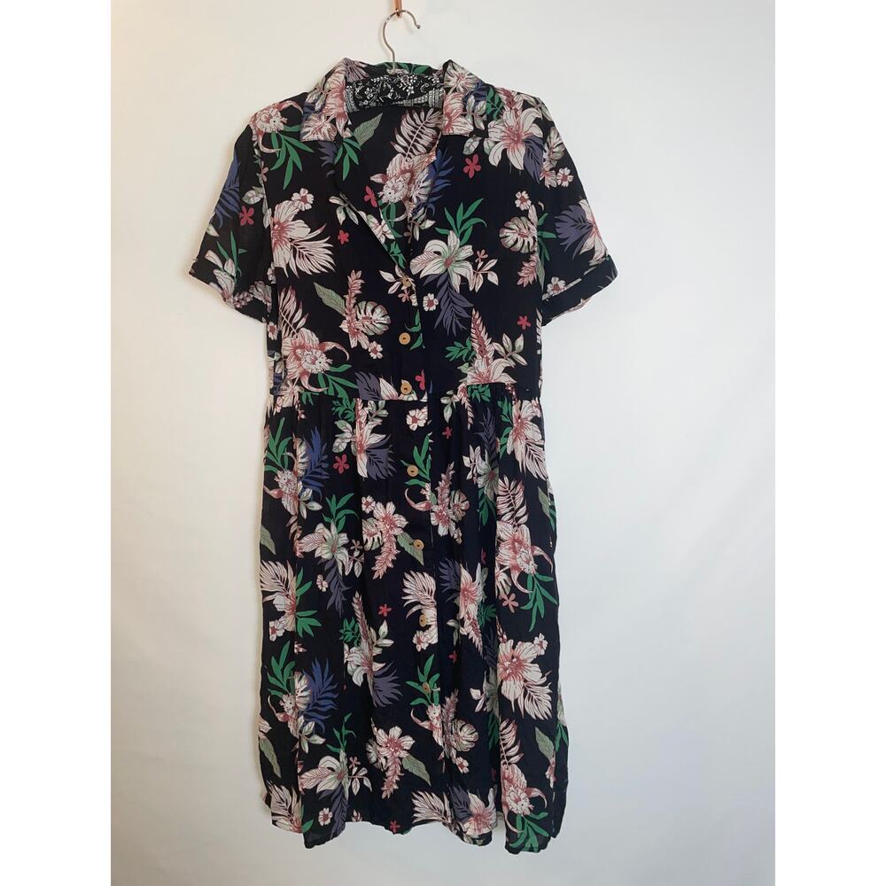 Ming Casual Floral Button-up‎ Dress - Size M - Fun!